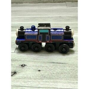 Thomas & Friends Mighty 2003 Small Blue Wooden Train Engine